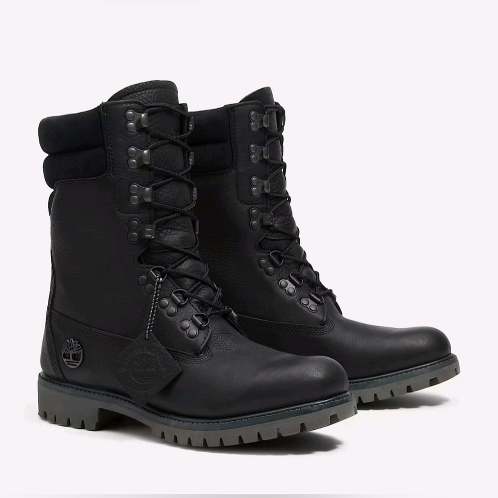 Mens Timberland Premium Leather Waterproof Super Boot 40 Below  Black/Grey
